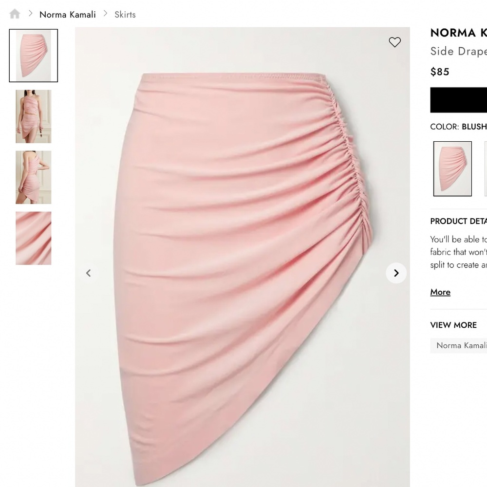 Norma Kamali Side Slit Mini Skirt